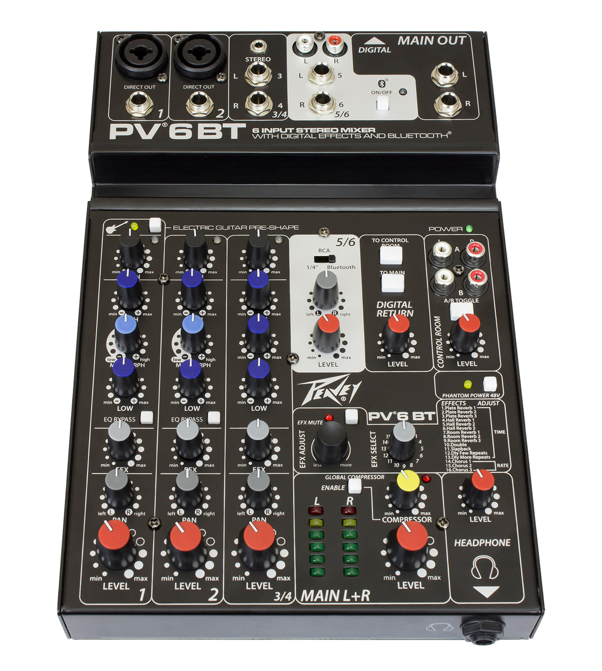 PV® 6 BT 6 Channel Compact Mixer with Bluetooth image 0