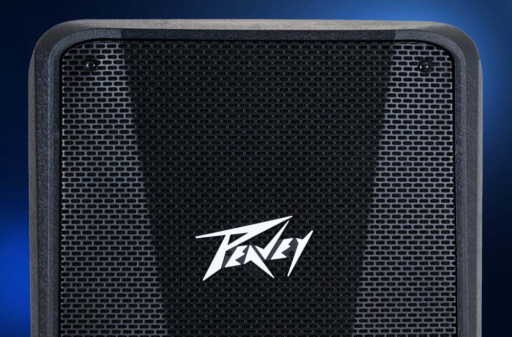 Peavey loudspeaker with blue light behind it