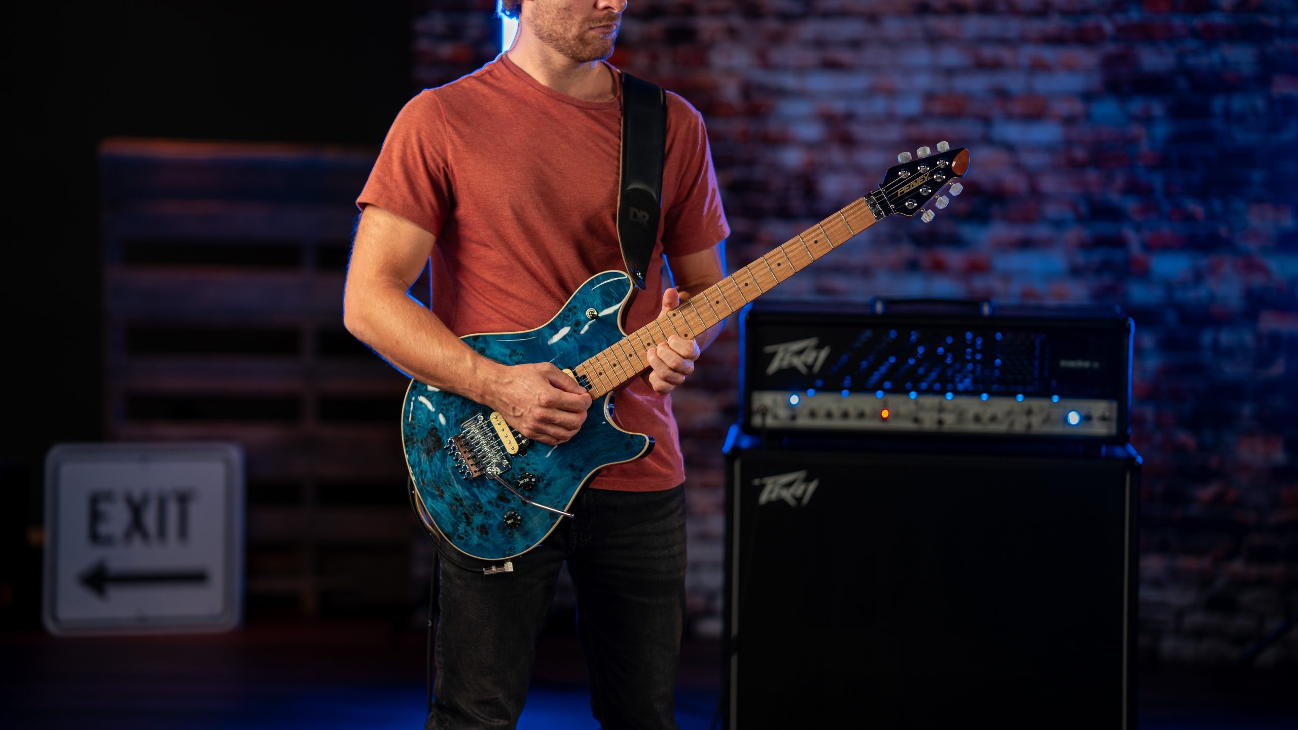 HP 2® Poplar Burl Transparent Blue Electric Guitar
